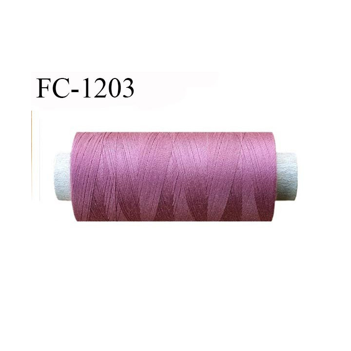 Cone 500 m fil polyester fil n°80 couleur rose balais longueur du cone 500 mètres bobiné en France certifié oeko tex