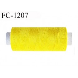 Cone 500 m fil polyester fil n°80 couleur jaune vif longueur du cone 500 mètres bobiné en France certifié oeko tex
