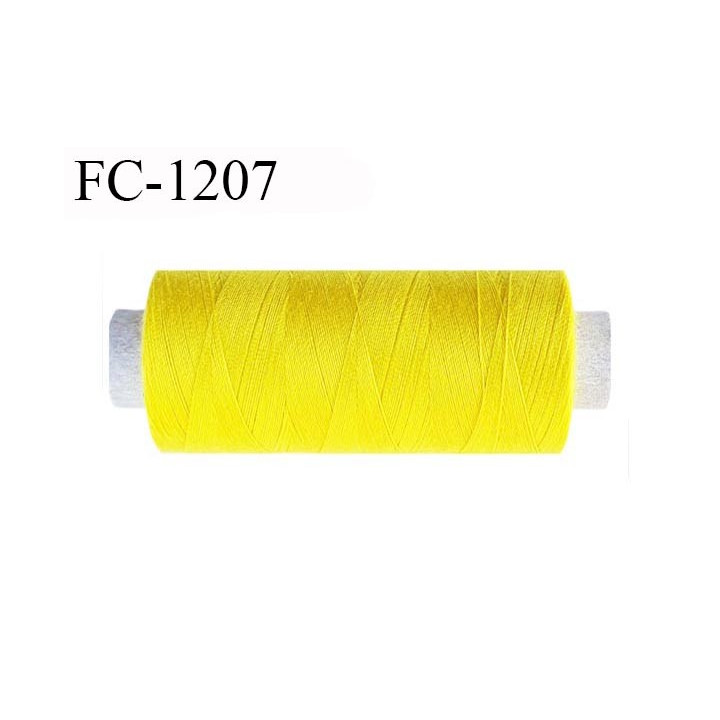Cone 500 m fil polyester fil n°80 couleur jaune vif longueur du cone 500 mètres bobiné en France certifié oeko tex