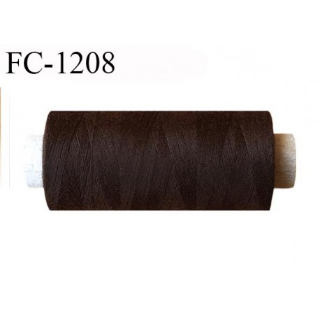 Cone 500 m fil polyester fil n°80 couleur marron foncé longueur du cone 500 mètres bobiné en France certifié oeko tex