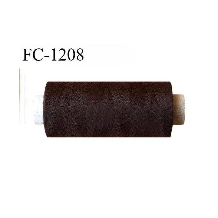 Cone 500 m fil polyester fil n°80 couleur marron foncé longueur du cone 500 mètres bobiné en France certifié oeko tex