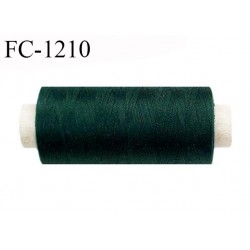 Cone 500 m fil polyester fil n°80 couleur vert bouteille longueur du cone 500 mètres bobiné en France certifié oeko tex