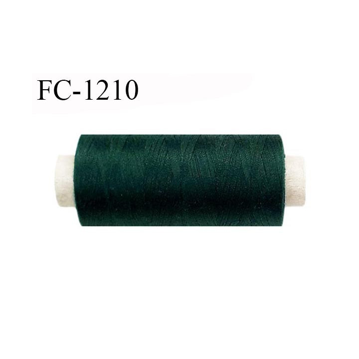 Cone 500 m fil polyester fil n°80 couleur vert bouteille longueur du cone 500 mètres bobiné en France certifié oeko tex