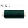 Cone 500 m fil polyester fil n°80 couleur vert bouteille longueur du cone 500 mètres bobiné en France certifié oeko tex