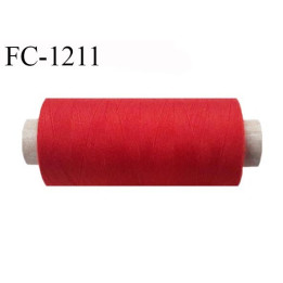 Cone 500 m fil polyester fil n°80 couleur rouge longueur du cone 500 mètres bobiné en France certifié oeko tex