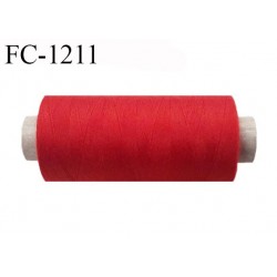 Cone 500 m fil polyester fil n°80 couleur rouge longueur du cone 500 mètres bobiné en France certifié oeko tex
