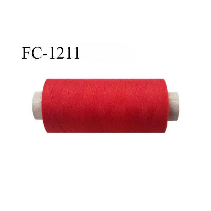 Cone 500 m fil polyester fil n°80 couleur rouge longueur du cone 500 mètres bobiné en France certifié oeko tex