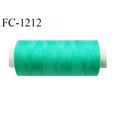 Cone 500 m fil polyester fil n°80 couleur vert longueur du cone 500 mètres bobiné en France certifié oeko tex