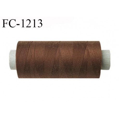 Cone 500 m fil polyester fil n°80 couleur marron clair longueur du cone 500 mètres bobiné en France certifié oeko tex