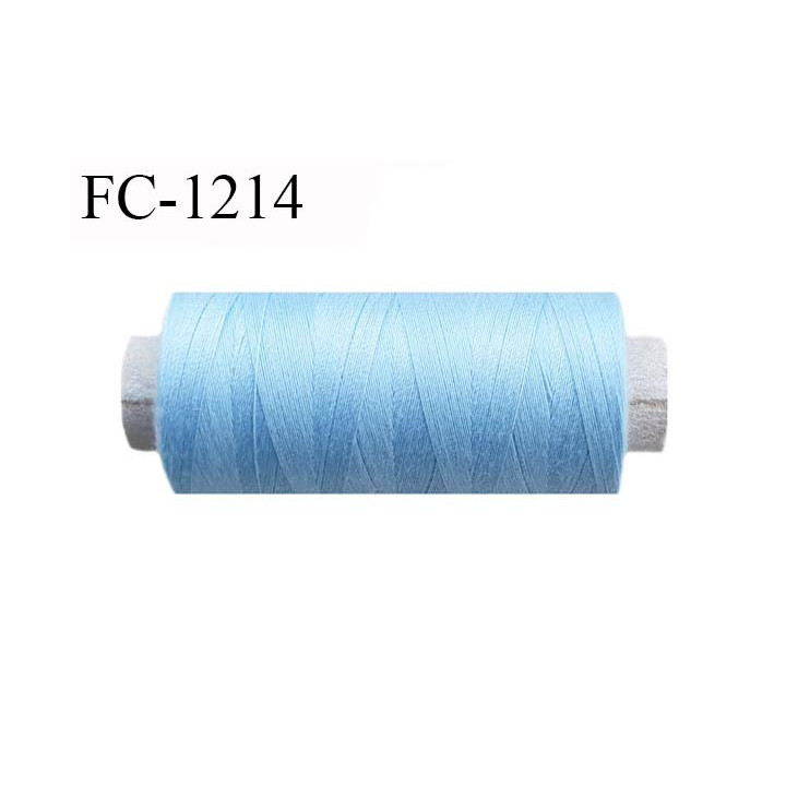 Cone 500 m fil polyester fil n°80 couleur bleu longueur du cone 500 mètres bobiné en France certifié oeko tex