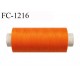 Cone 500 m fil polyester fil n°80 couleur orange longueur du cone 500 mètres bobiné en France certifié oeko tex