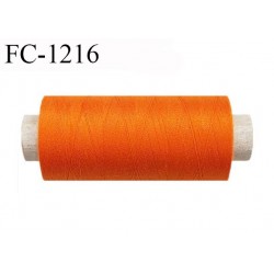 Cone 500 m fil polyester fil n°80 couleur orange longueur du cone 500 mètres bobiné en France certifié oeko tex