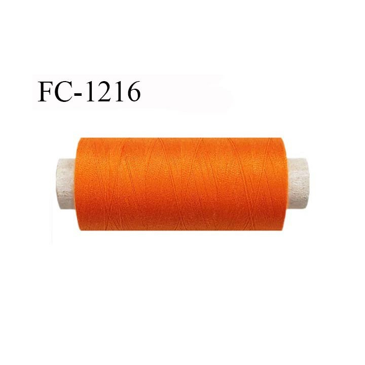 Cone 500 m fil polyester fil n°80 couleur orange longueur du cone 500 mètres bobiné en France certifié oeko tex