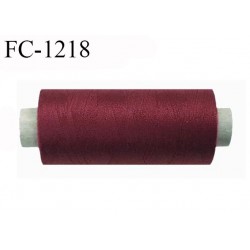 Cone 500 m fil polyester fil n°80 couleur bordeaux longueur du cone 500 mètres bobiné en France certifié oeko tex