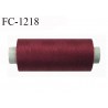 Cone 500 m fil polyester fil n°80 couleur bordeaux longueur du cone 500 mètres bobiné en France certifié oeko tex