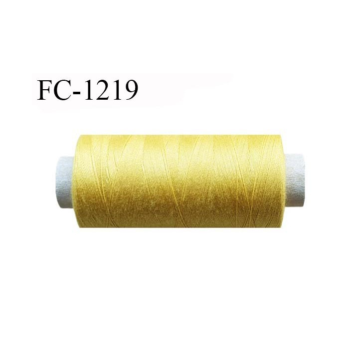 Cone 500 m fil polyester fil n°80 couleur ocre longueur du cone 500 mètres bobiné en France certifié oeko tex