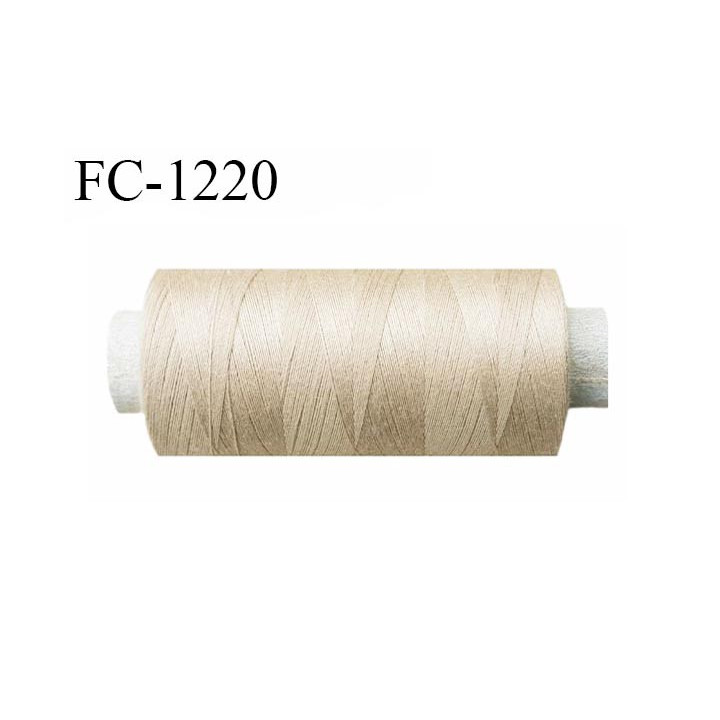 Cone 500 m fil polyester fil n°80 couleur beige longueur du cone 500 mètres bobiné en France certifié oeko tex
