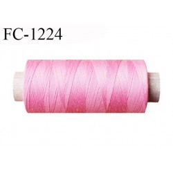 Bobine 500 m fil polyester fil n°80 couleur rose malabar longueur du cone 500 mètres bobiné en France certifié oeko tex