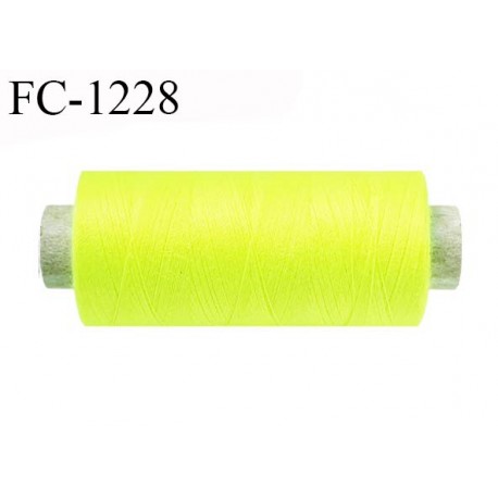 Cone 500 m fil polyester fil n°80 couleur jaune fluo longueur du cone 500 mètres bobiné en France certifié oeko tex