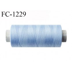 Cone 500 m fil polyester fil n°80 couleur bleu clair longueur du cone 500 mètres bobiné en France certifié oeko tex