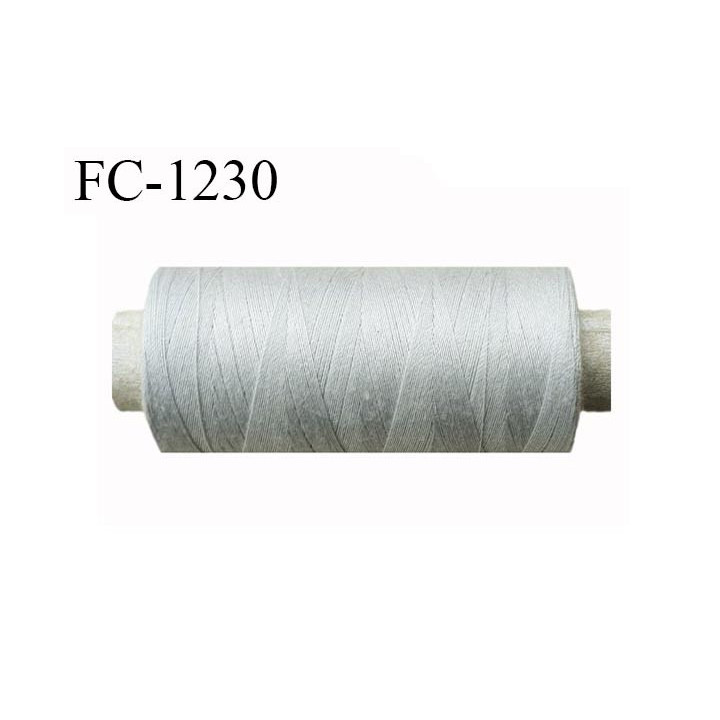 Cone 500 m fil polyester fil n°80 couleur gris  longueur du cone 500 mètres bobiné en France certifié oeko tex