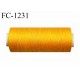 Bobine 500 m fil polyester fil n°80 couleur orange clair longueur du cone 500 mètres bobiné en France certifié oeko tex