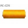 Cone 500 m fil polyester fil n°80 couleur orange clair longueur du cone 500 mètres bobiné en France certifié oeko tex