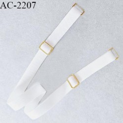 Bretelle lingerie SG 10 mm très haut de gamme type Z couleur blanc avec 4 barrettes couleur or prix à la pièce