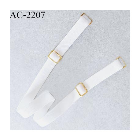 Bretelle lingerie SG 10 mm très haut de gamme type Z couleur blanc avec 4 barrettes couleur or prix à la pièce