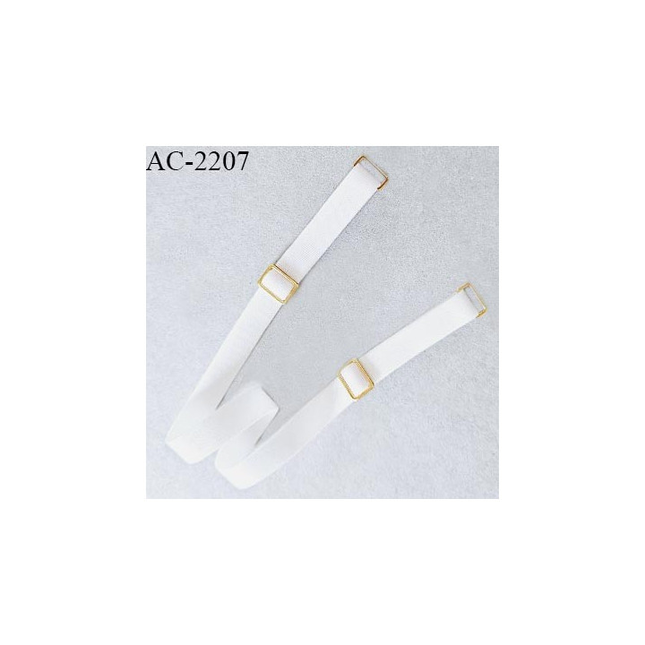 Bretelle lingerie SG 10 mm très haut de gamme type Z couleur blanc avec 4 barrettes couleur or prix à la pièce