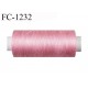 Cone 500 m fil polyester fil n°80 couleur rose longueur du cone 500 mètres bobiné en France certifié oeko tex