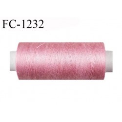 Bobine 500 m fil polyester fil n°80 couleur rose longueur du cone 500 mètres bobiné en France certifié oeko tex