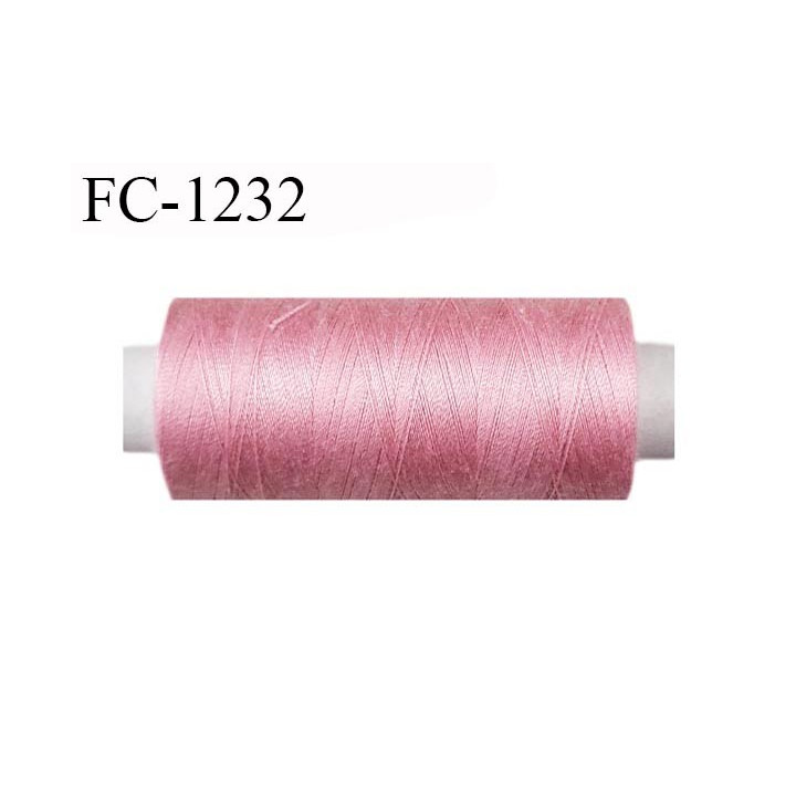 Cone 500 m fil polyester fil n°80 couleur rose longueur du cone 500 mètres bobiné en France certifié oeko tex