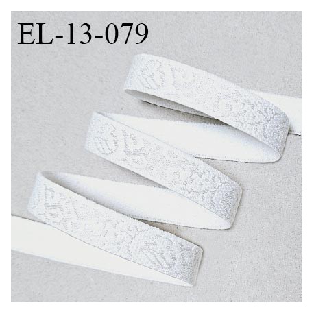 Elastique 13 mm lingerie couleur naturel avec motifs brodés largeur 13 mm allongement +40% prix au mètre