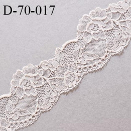 Dentelle brodée 7 cm extensible haut de gamme couleur rose poudré largeur 7 cm prix pour 1 mètre de longueur