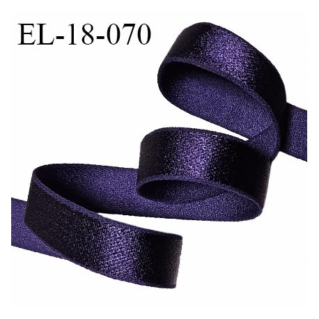 Elastique 18 mm lingerie haut de gamme couleur bleu nuit tirant sur le violet brillant bonne élasticité prix au mètre