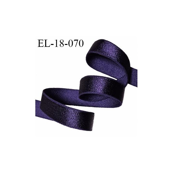 Elastique 18 mm lingerie haut de gamme couleur bleu nuit tirant sur le violet brillant bonne élasticité prix au mètre