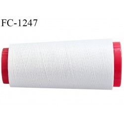 Cone 1000 mètres de fil mousse polyester  fil n° 80 haut de gamme couleur blanc optique bobiné en France