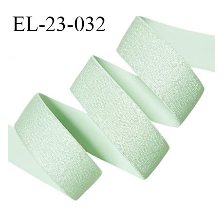 Elastique 22 mm lingerie haut de gamme couleur vert pastel brillant bonne élasticité allongement +50% prix au mètre