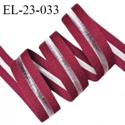 Elastique entre deux 22 mm lingerie haut de gamme couleur bordeaux et centre nylon prix au mètre