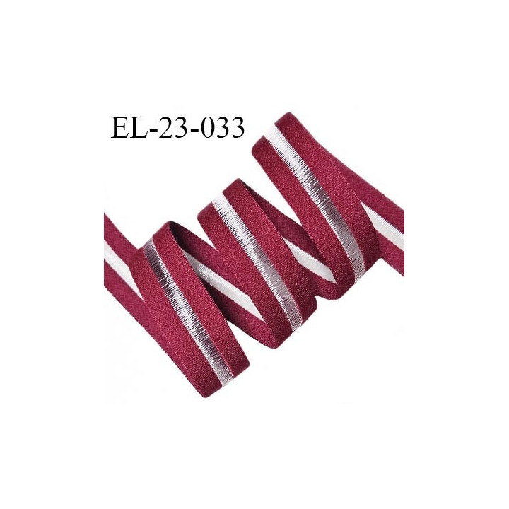 Elastique entre deux 22 mm lingerie haut de gamme couleur bordeaux et centre nylon prix au mètre