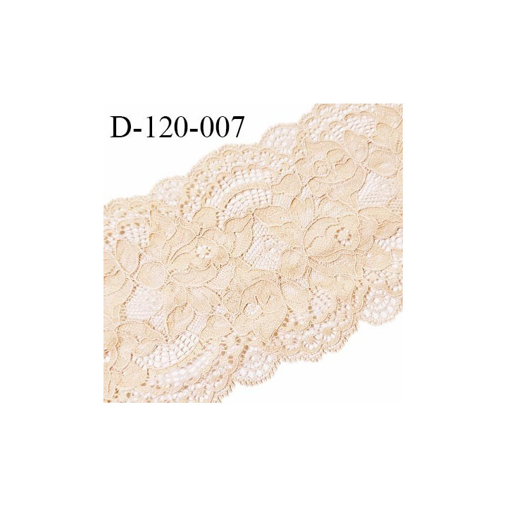Dentelle 120 mm extensible haut de gamme couleur chair largeur 120 mm prix au mètre