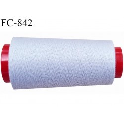 Cône 5000 m fil Polyester n° 120 couleur gris clair longueur 2000 mètres fil européen bobiné en France certifié oeko tex