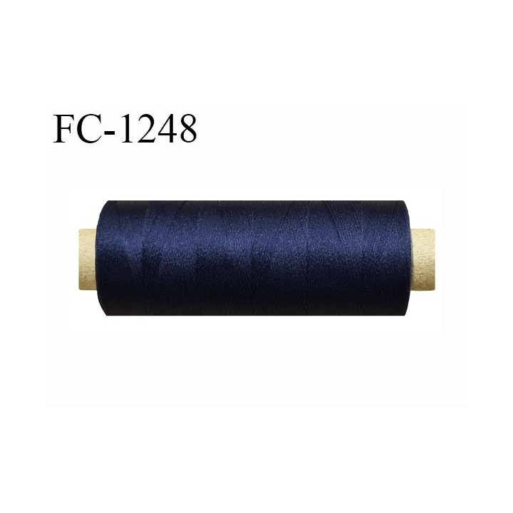 Bobine de 500 m fil mousse polyamide n° 120 couleur bleu marine longueur de 500 mètres bobiné en France