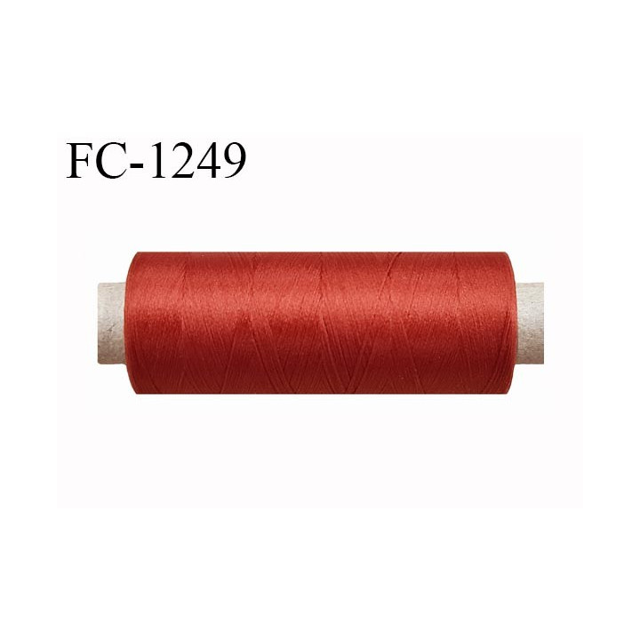 Bobine de fil 500 m mousse polyester n° 110 polyester couleur rouille  longueur 500  mètres bobiné en France