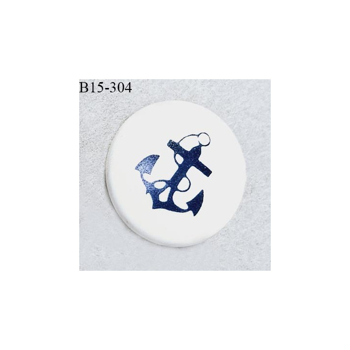 Bouton 15 mm en pvc couleur blanc et bleu fabriqué en France diamètre 15 mm épaisseur 2 mm prix à l'unité