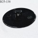 Bouton 25 mm en pvc couleur noir à pois gris fabriqué en France accroche avec un anneau diamètre 25 mm prix à l'unité