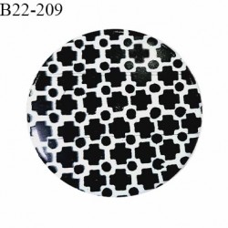 Bouton 22 mm en pvc couleur noir et blanc fabriqué en France diamètre 22 mm épaisseur 3 mm prix à l'unité