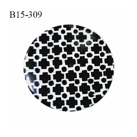 Bouton 15 mm en pvc couleur noir et blanc fabriqué en France diamètre 15 mm épaisseur 3 mm prix à l'unité