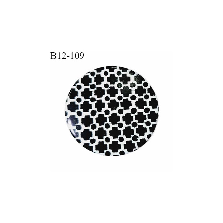 Bouton 12 mm en pvc couleur noir et blanc fabriqué en France diamètre 12 mm épaisseur 3 mm prix à l'unité